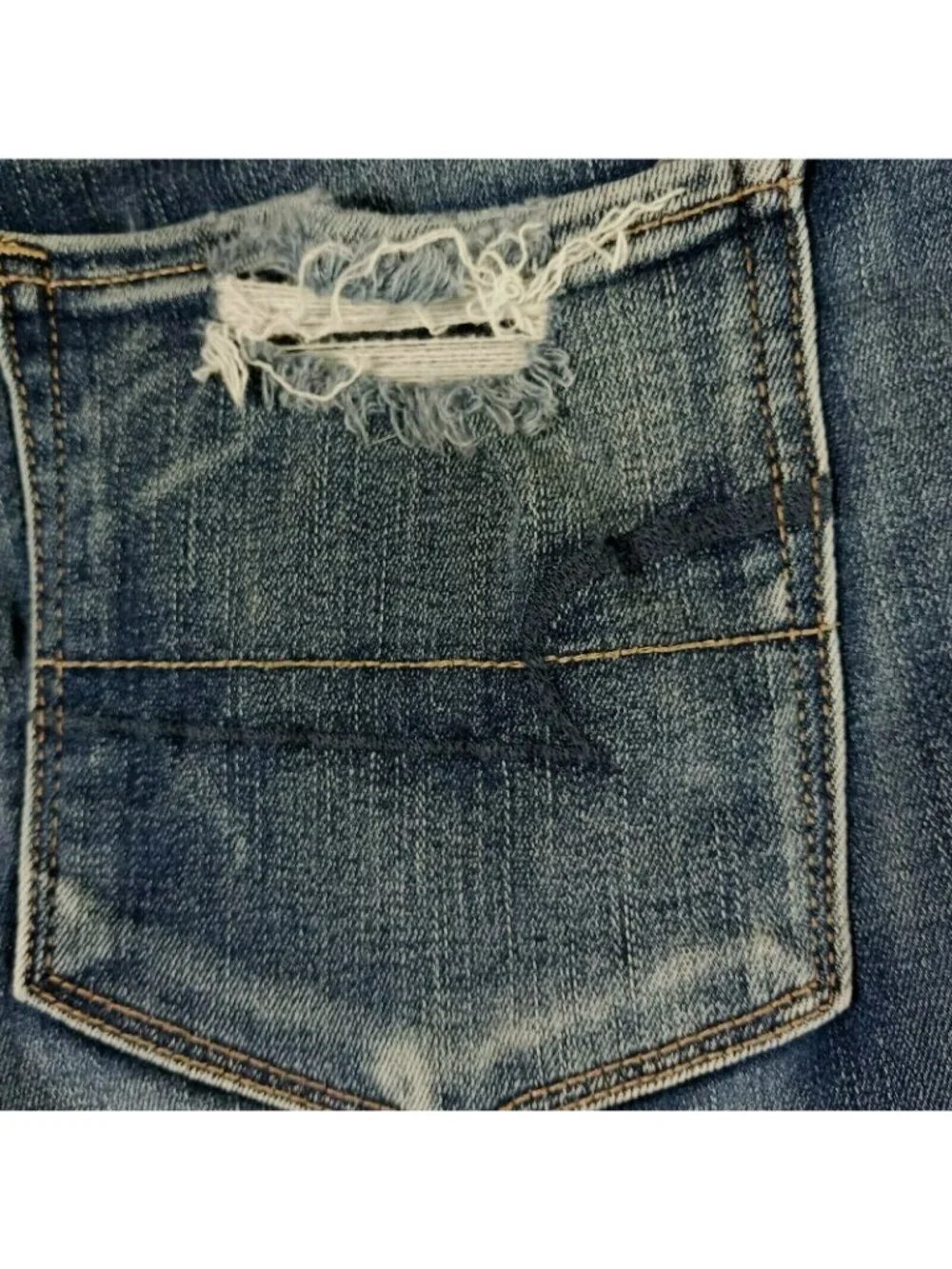 American Eagle Next Level Stretch Denim Shorts Womens 6 Blue 27x4 Distressed Boh